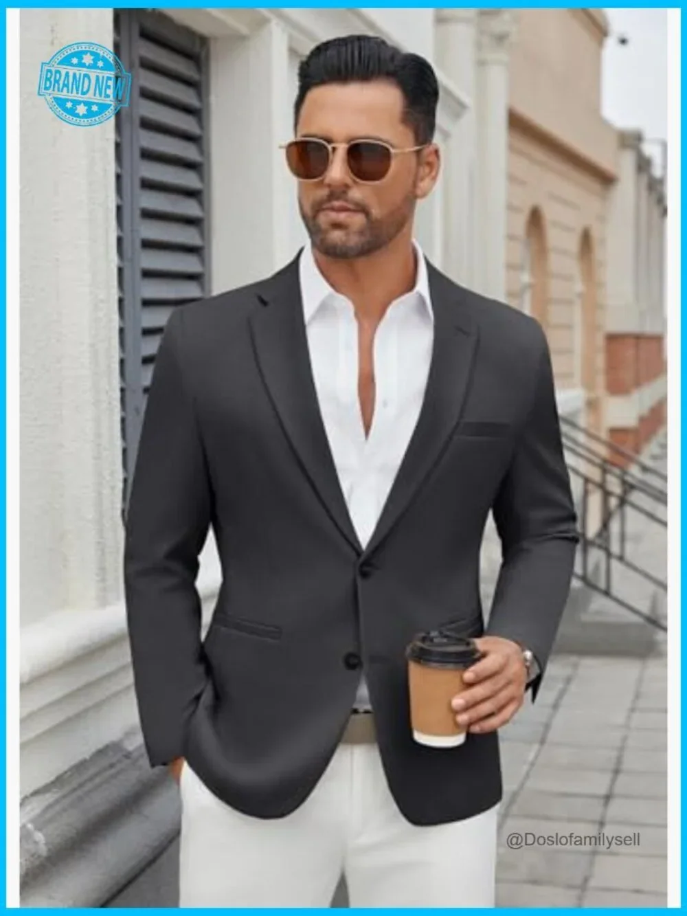 Lightweight Sport Coat Regular Fit Classic Blazer Two Button Casual Business